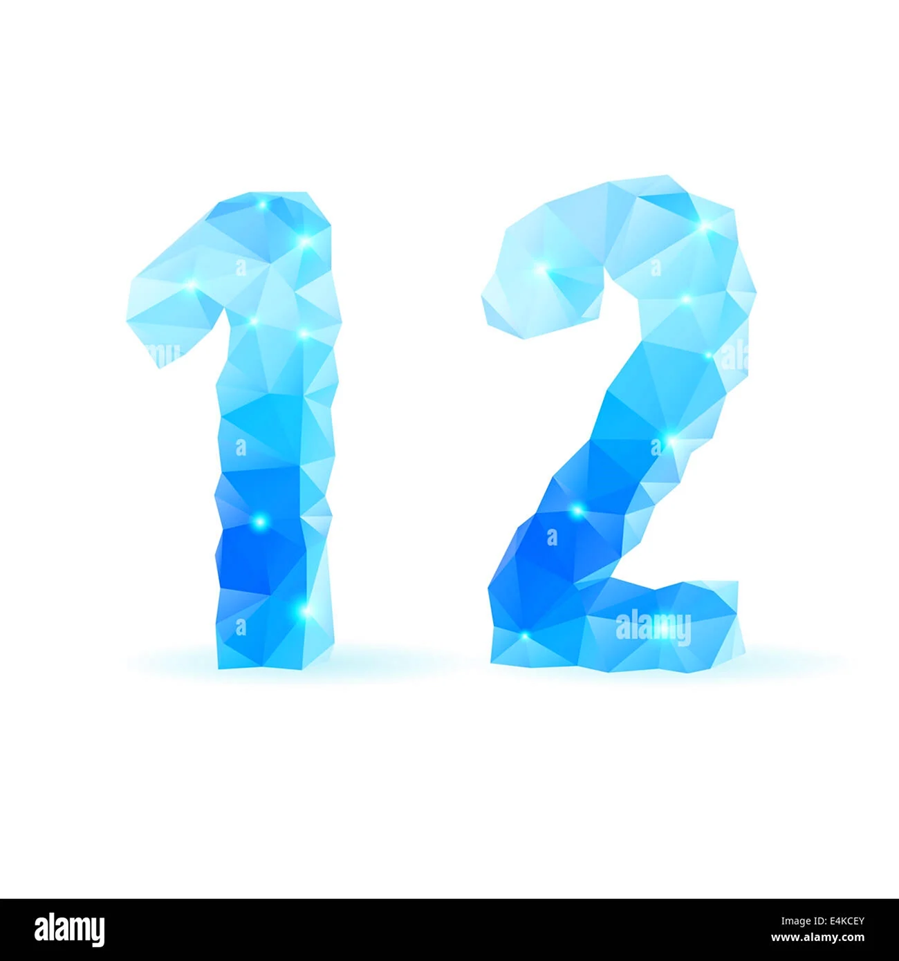 Цифра 12 голубая