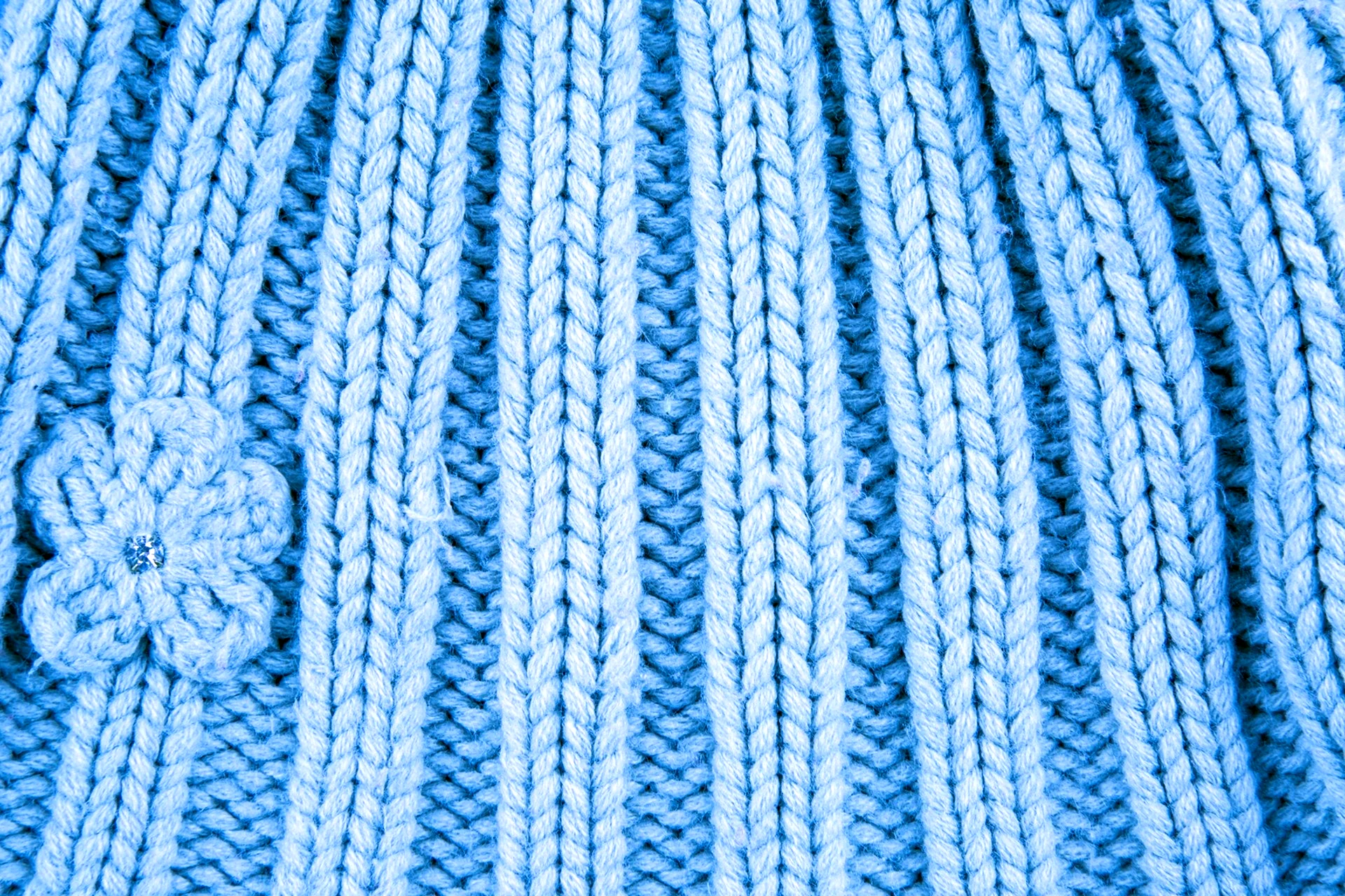 Вязаное полотно голубой