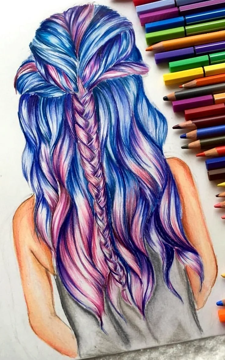 Волосы для рисования цветные