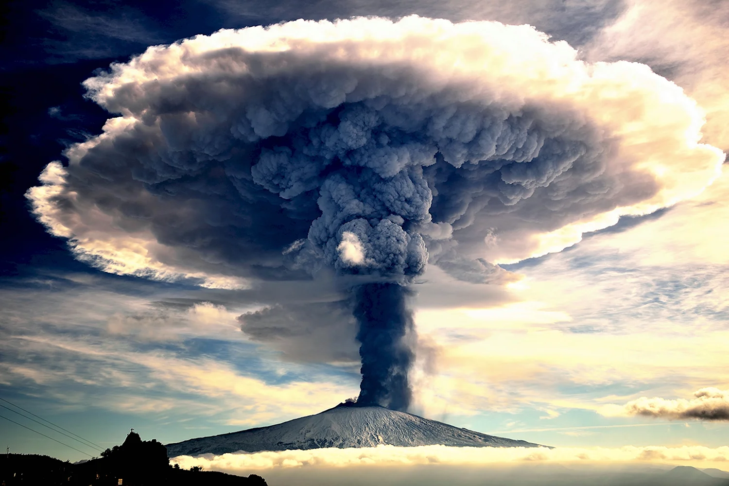 Вулкан Этна дым