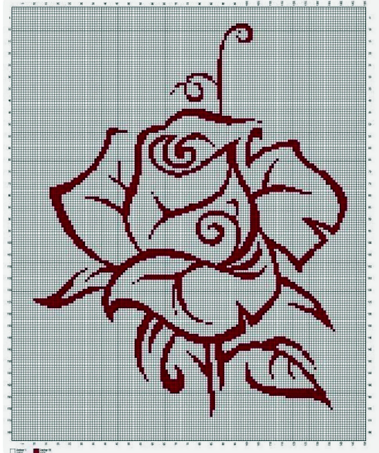 Вышивка монохром розы