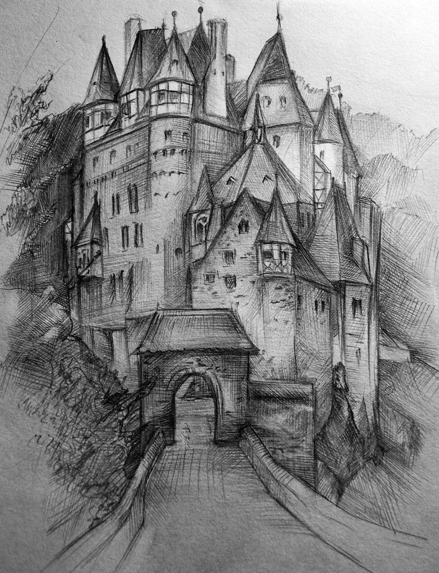 Замок Эльц Германия рисунок