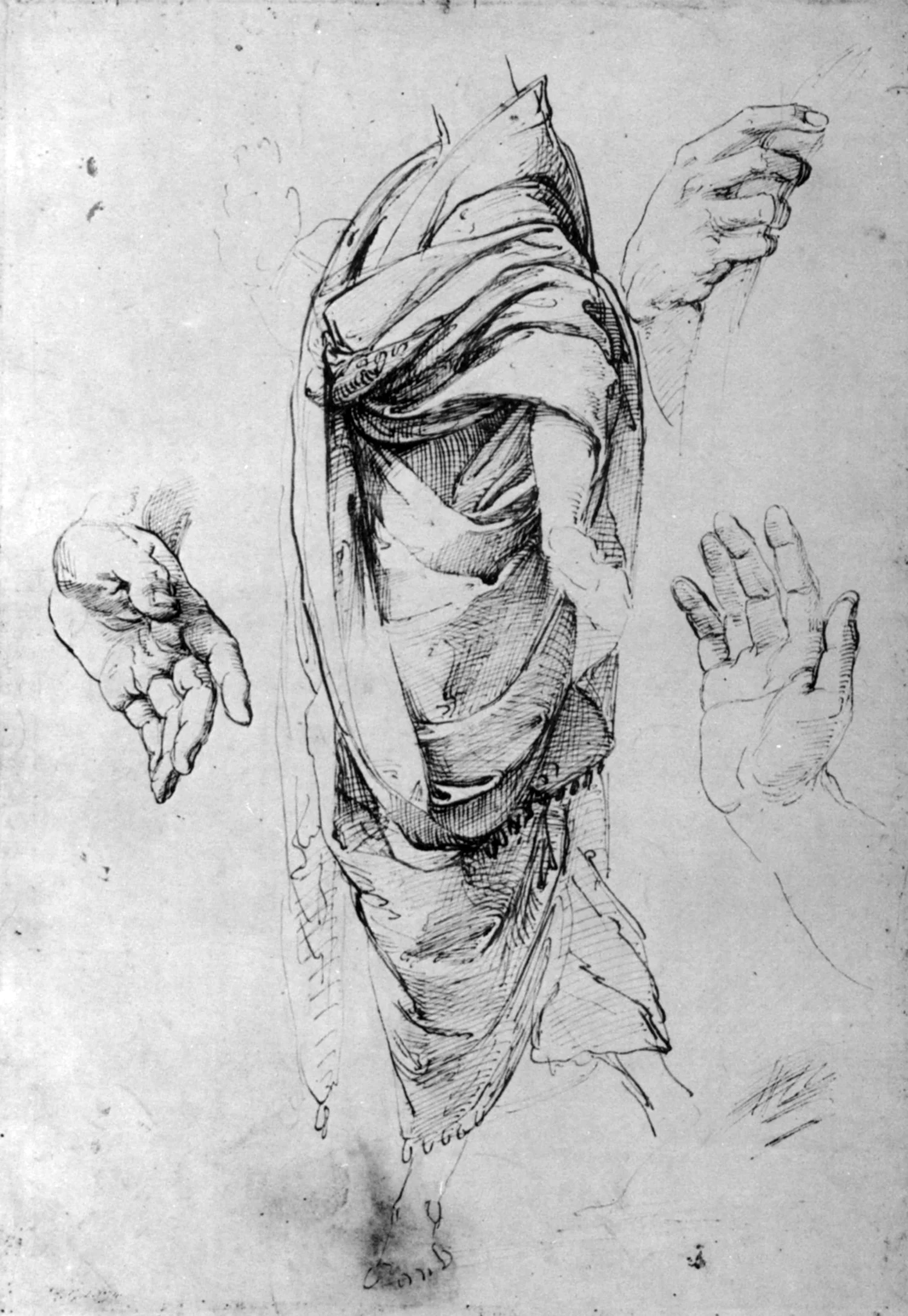 Зарисовки драпировок Микеланджело