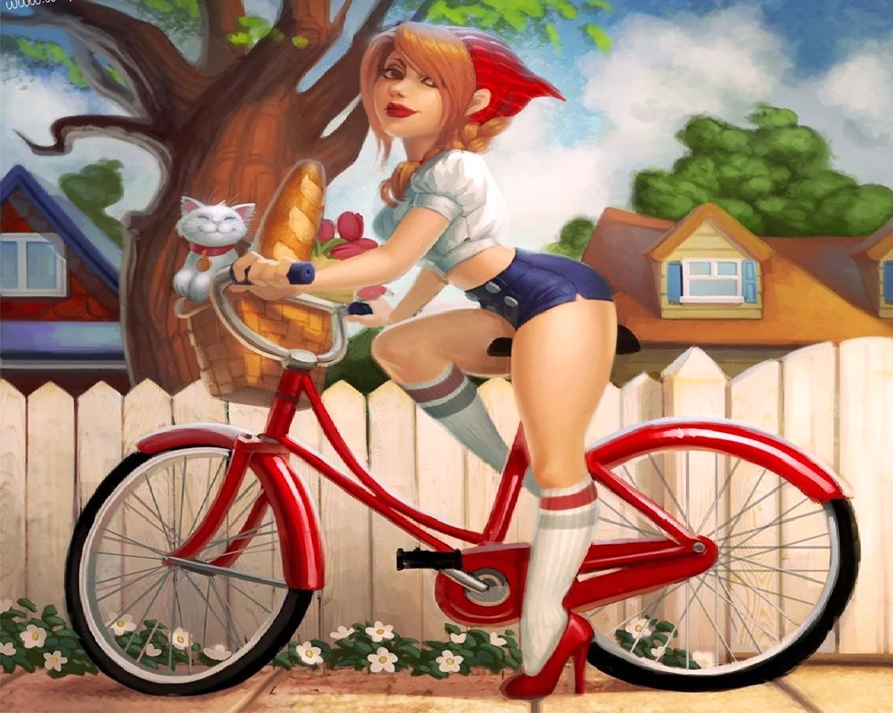 Женщина на велосипеде юмор