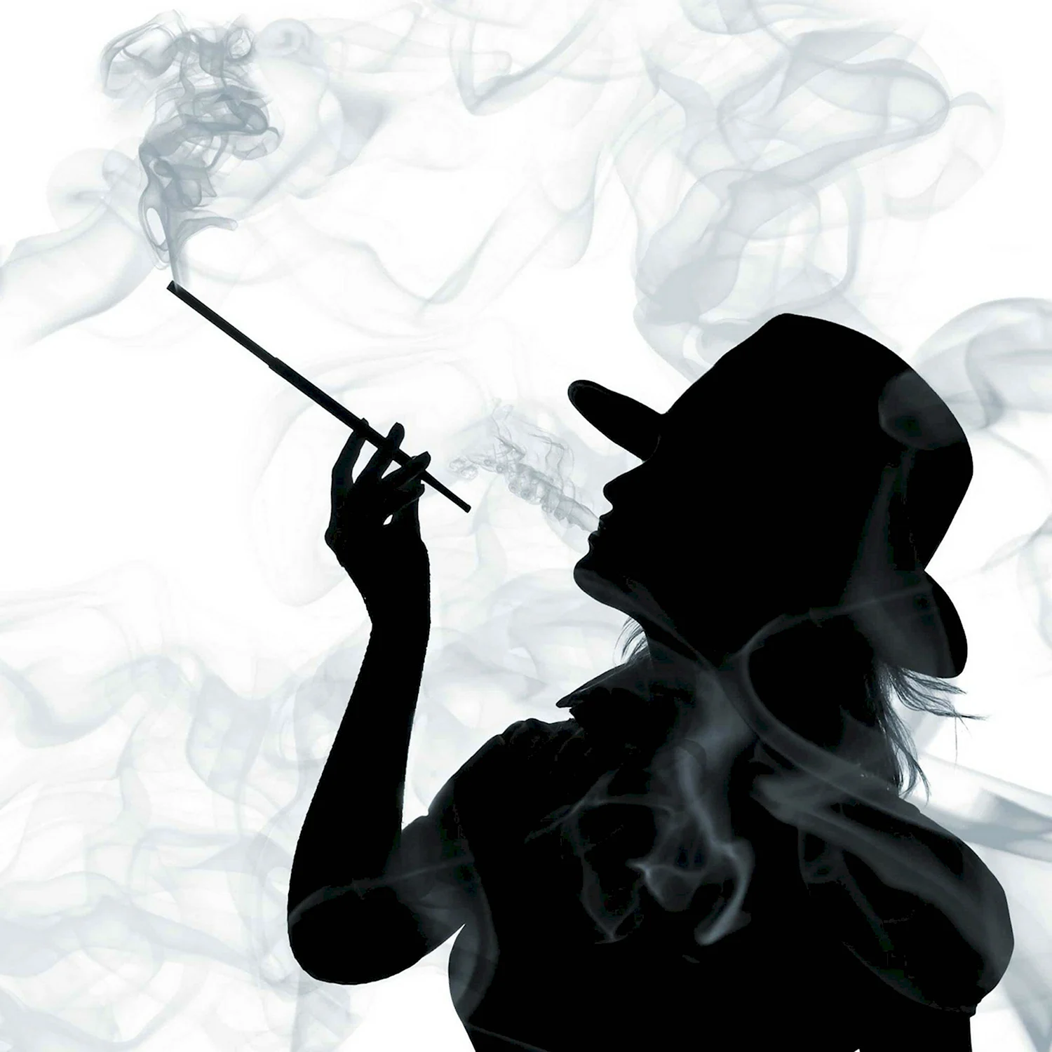 Женщина в шляпе с сигаретой