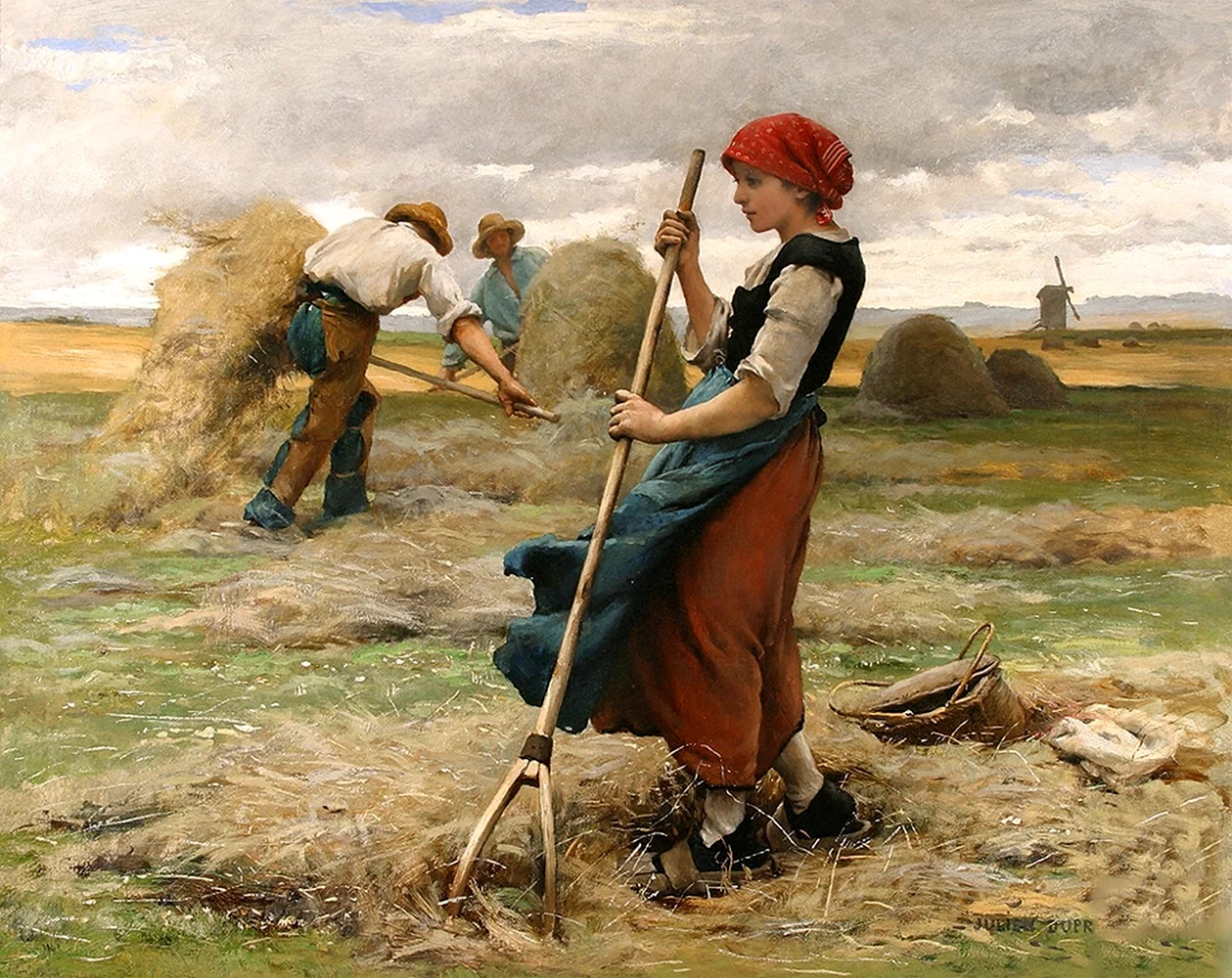 Труд людей в поле. Жюльен Дюпре (Julien Dupré) (1851-1910).. Жюльен Дюпре сенокос. Маковский жница.