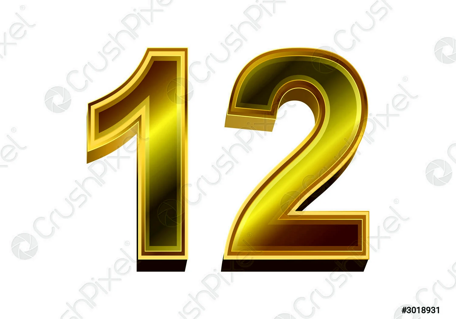 Золотистая цифра 12