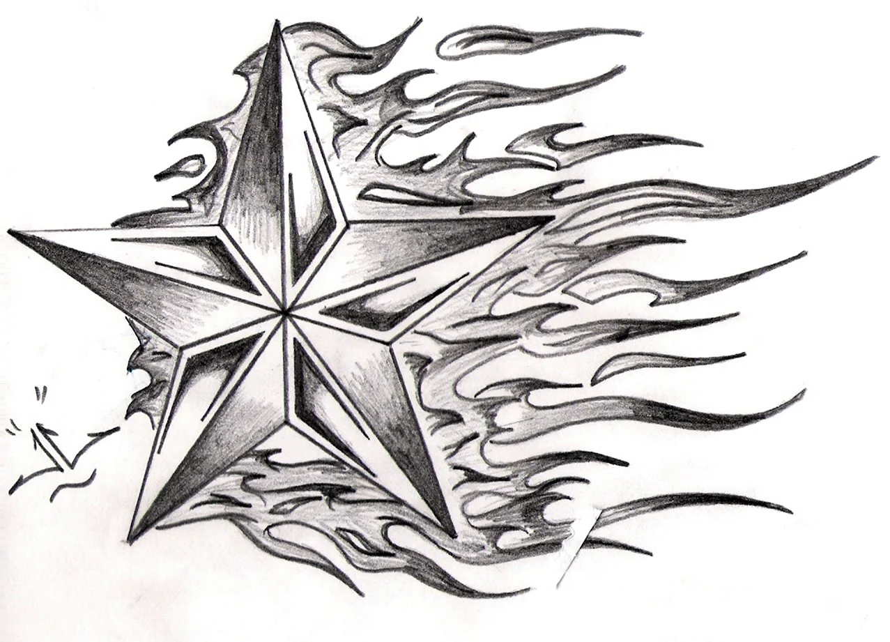 Рисунки звезды для срисовки (46 фото)
