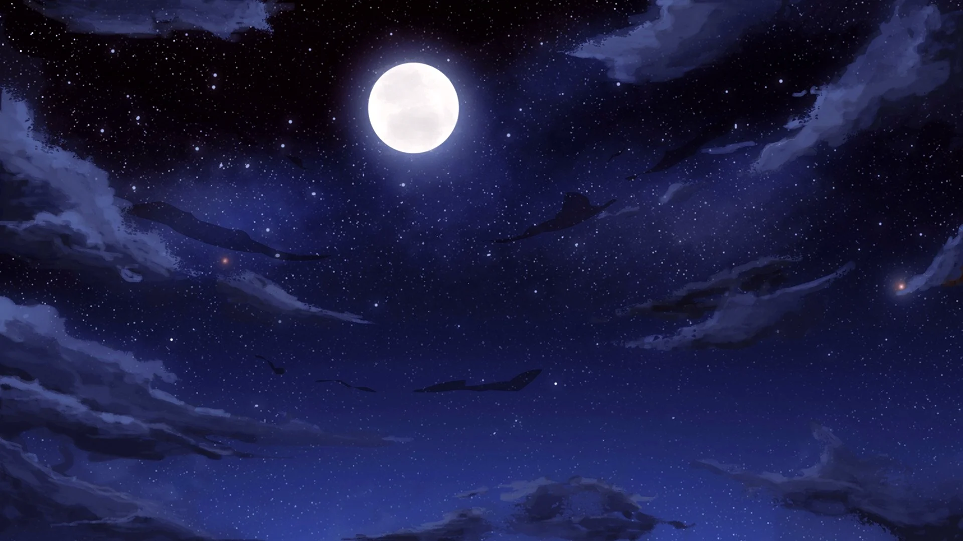 Ночное небо. Звездное небо с луной.